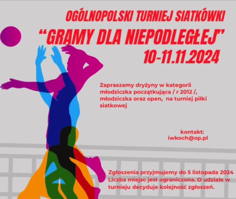 Gramy dla Niepodległej | Ogólnopolski Turniej Siatkówki